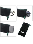 (3 PACK) Drawstring Velvet Eyeglasses Bag