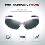 Polarized Sports Sunglasses Mens Womens Cycling Photochromic Frame Glasses