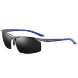 Lightweight Al-Mg Alloy Metal Half-frame Streamlined Polarized Sports Sunglasses Large for men women