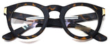Classic Round Horn Rimmed Eye Glasses Clear Lens Oval Non Prescription Frame