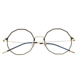 Modern Geometric Metal Alloy Slim Frame Clear Lens Hexagonal Prescription Glasses
