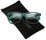 Iconic Square Horn Rimmed Clear Lens Retro Glasses
