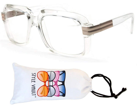 A172-vp Retro Nerd Rectangular Square Aviator Turbo Glasses Eyeglasses