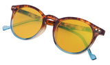 Quality Blue Light Blocking Glasses With Retro Oval Round Frame 0.0 Magnification - Digital Eye Strain Protection