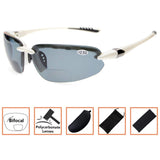 Sports Polarized Bifocal Sunglasses Half-Rimless Wraparound Designer Style Outdoor Sun Readers