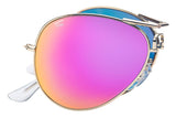 Polarized Folding Aviators With Premium Cleaning Cloth and Leather Case