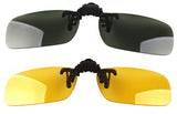 2 Piece Day+Night Vision Polarized Clip-on Flip-up Sunglasses