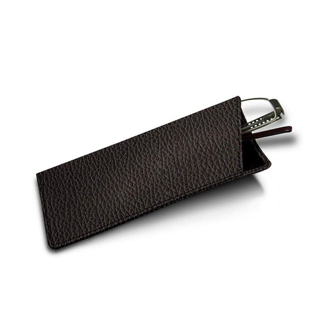 - Genuine Leather Thin Eyeglass Case and Holder - Granulated Leather