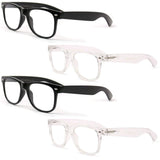 4 Pairs Reading Glasses - Comfortable Stylish Simple Readers Rx Magnification - Anti-Reflective AR Coating