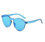 One Piece Rimless Sunglasses Transparent Candy Color Eyewear Ultra-Bold Colorful Mono Block