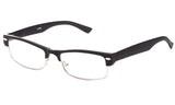 Newbee Fashion Unisex Classic Clubmaster Half Frame Stylish Designer Inspired High Fashion Spring Temple Clear Lens Eye Glasses