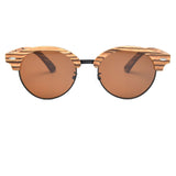 Semi Rimless Wood Polarized Sunglasses Women Men Brand Designer Wood Shades