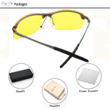 Day Night Vision Anti-glare Pink Lens Driving Metal Frame Polarized Sunglasses