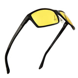Men's HD Yellow Night Vision Driving Glasses for For Outdoor Sports Black Carbon Fibre Frame