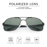 Mens Military Style Polarized 60mm Aviator Sunglasses Large Al-Mg Metal Frame