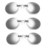 Retro Round Clip On Nose Matrix Movie rimless sunglasses men
