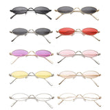 Vintage Oval Sunglasses for Women Men Retro Small Shade Metal Frame UV400