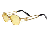 Retro Round Steampunk Sunglasses Metal Frame