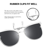 Clip On Polarized Sunglasses Cat Eye Flip for Prescription Glasses B2436