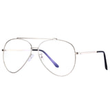 Classic Vintage Memory Metal Aviator Clear Lens Glasses Non-Prescription