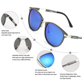 Retro Round Polarized Sunglasses - Adjustable Vintage Metal Sunglasses For Women Men