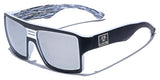 Futuristic Men's Matte Frame Square Retro Sport Shades with Color Mirror Lens