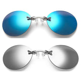 Retro Round Clip On Nose Matrix Movie rimless sunglasses men