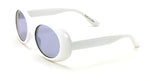 White Vintage Sunglasses UV400 Bold Retro Oval Mod Thick Frame Sunglasses Clout Goggles Pink Blue Yellow Lens