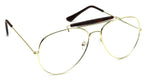 Aviator Clear Lens Glasses Eyeglasses Metal Frame