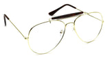 Aviator Clear Lens Glasses Eyeglasses Metal Frame