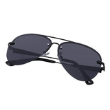 Premium Military Style Rimless Classic Aviator Sunglasses for Men - Driving Sunglasses, Polarized, 100% UV protection