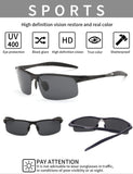 Sports Sunglasses Men's Sports Style Polarized Sunglasses For Cycling Running Fishing Driving Golf Unbreakable Al-Mg Metal Frame Glasses