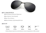 Clip-On Sunglasses Polarized Aviator Al-Mg Rimless Lens For Prescription Glasses