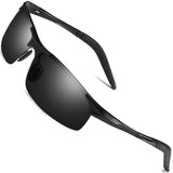 Polarized Sport Mens Sunglasses HD Lens Metal Frame Driving Shades FD 9005