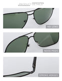 Mens Military Style Polarized 60mm Aviator Sunglasses Large Al-Mg Metal Frame