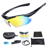 Polarized Sports Sunglasses, UV400 Protection,with 5 Interchangeable Lenses, TR90 Lightweight Frame, Cycling Glasses for Men and Women for Running Skiing Fishing Driving Hiking Riding