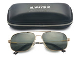 Fashion Double Metal Bridge Crossbar Aviator Sunglasses Polarized