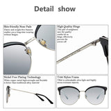 Semi Rimless Classic Polarized Sunglasses for Women Metal&TR90 Frame JE015