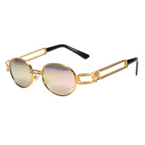 Retro Round Steampunk Sunglasses Metal Frame