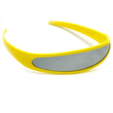 Futuristic Narrow Cyclops Color Mirrored Lens Visor Sunglasses
