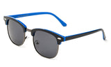 Newbee Fashion - Polarized Classic Vintage Clubmaster Style Comfortable Semi-Rimless Two Tone Wood Colored Fashion Sunglasses
