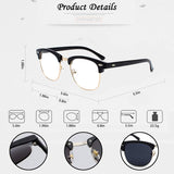 Classic Polarized Sunglasses Semi Rimless Retro Rivets Brand Designer