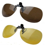 2 Piece Day+Night Vision Polarized Clip-on Flip-up Sunglasses