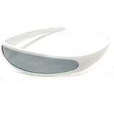 Futuristic Narrow Cyclops Color Mirrored Lens Visor Sunglasses