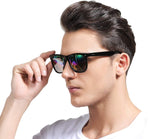 Best Value Retro Large Horn Rimmed Mirror Lens Wayfarer Polarized Sunglasses