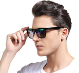 Best Value Retro Large Horn Rimmed Mirror Lens Wayfarer Polarized Sunglasses