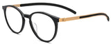 Round Prescription Eyeglasses Glasses Frame Eyewear with Acetate B Titanium for Women Men 9105