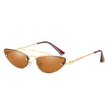 Vintage Slender Petals Shape Arc Temple Cat eye Sunglasses Skinny Design Glasses