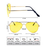 Night Driving Glasses,HD Anti Glare Night Vision Glasses,Aviator Polarized Yellow Lens for Car Women/Man