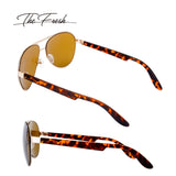 Steel Leather Frame Real Revo Mirror Lens Active Aviator Sunglasses Gift Box
